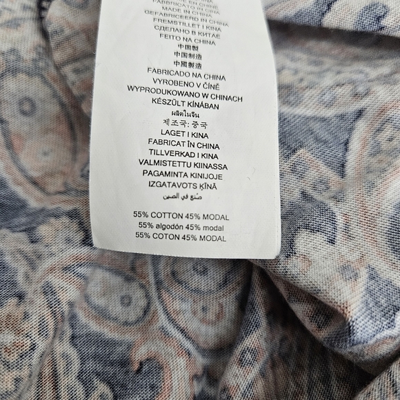 Michael Kors Tank Top Paisley Floral Sleeveless Keyhole Neck Shirt Large - Picture 6 of 8